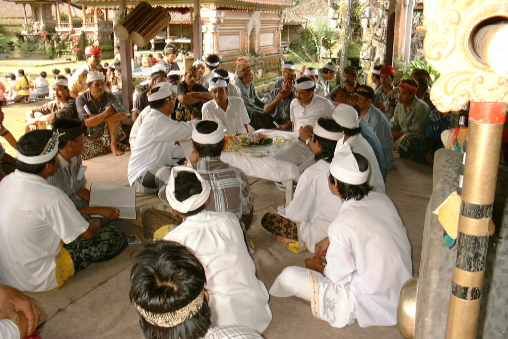 Farmers in a subak meeting.