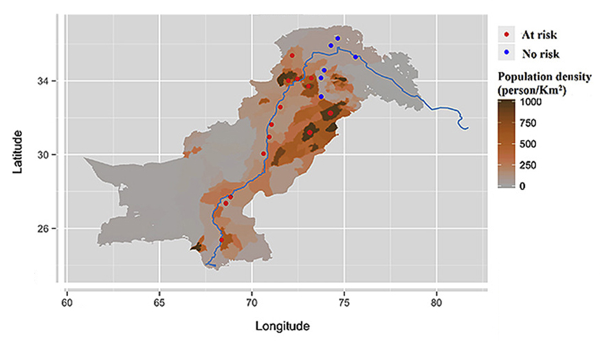 Children, Pakistan’s next generation, are at the highest risk of exposure to chemical pollutants all over Pakistan. The maps on the top and bottom right show the sites where children are at risk of exposure to lead in dust particles. Credit: Figure created by the author and modified from Eqani et al. (2016).