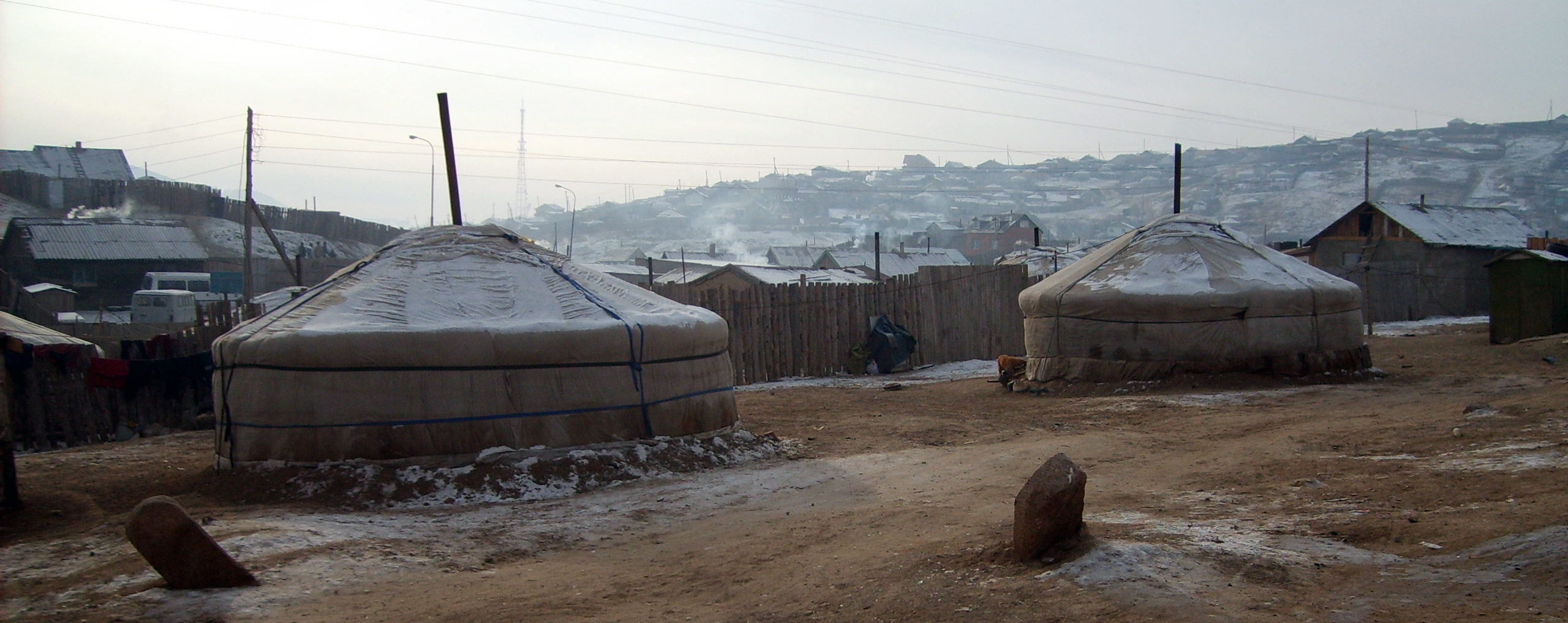 The ger district on the outskirts of Ulaanbaatar.